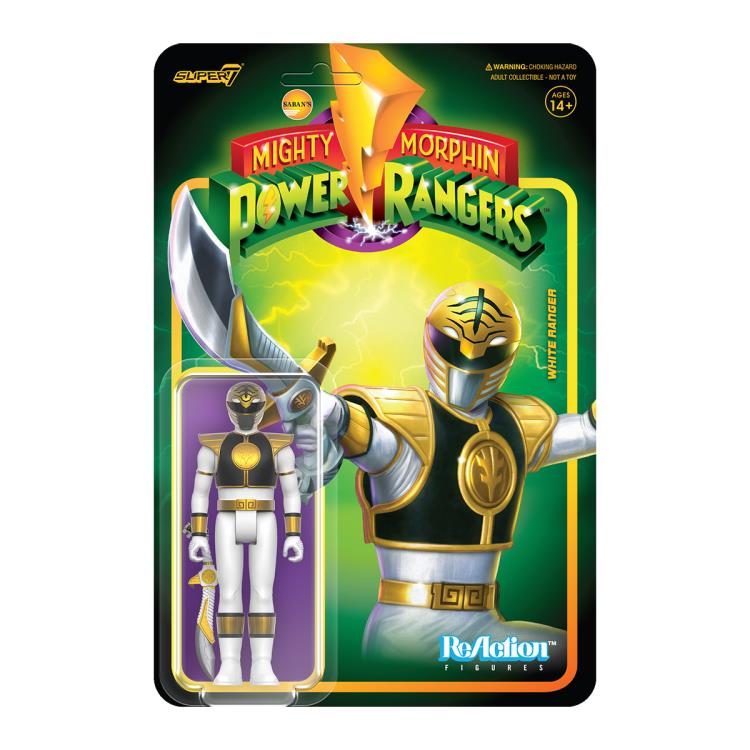 Mighty Morphin Power Rangers ReAction White Ranger Figure Gallery Image 4
