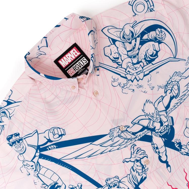 Marvel Comics Spider-Man Villains Beware Short Sleeve Button Up Shirt Gallery Image 5