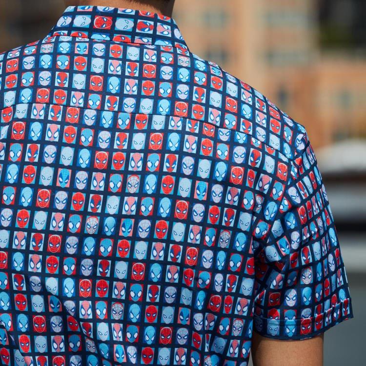 Marvel Comics Spider-Man The Spidey Bunch Short Sleeve Button Up Shirt Gallery Image 9