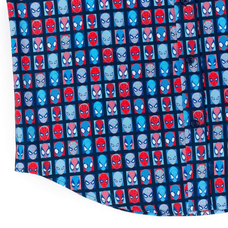 Marvel Comics Spider-Man The Spidey Bunch Short Sleeve Button Up Shirt Gallery Image 6