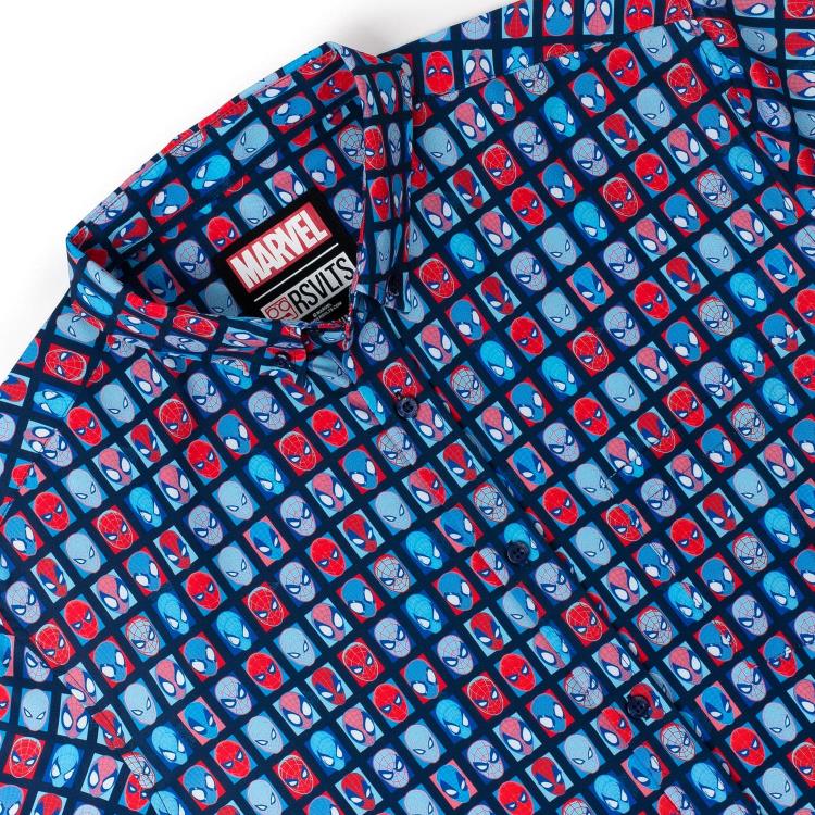 Marvel Comics Spider-Man The Spidey Bunch Short Sleeve Button Up Shirt Gallery Image 5