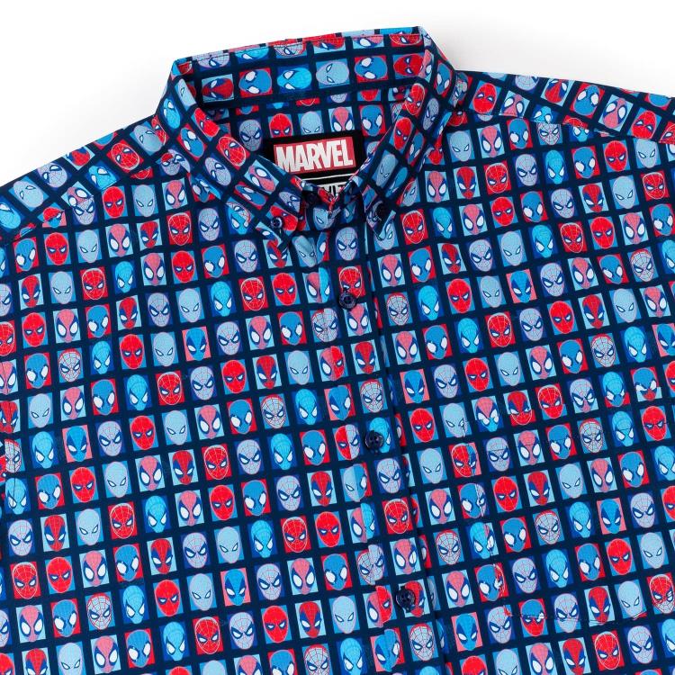 Marvel Comics Spider-Man The Spidey Bunch Short Sleeve Button Up Shirt Gallery Image 4