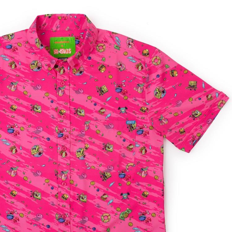 SpongeBob SquarePants Krusty Bobs Short Sleeve Button Up Shirt Gallery Image 4