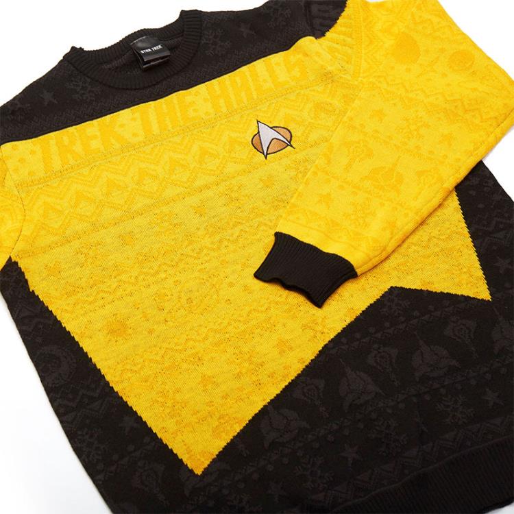 Star Trek: The Next Generation Christmas Jumper (Yellow) Gallery Image 4