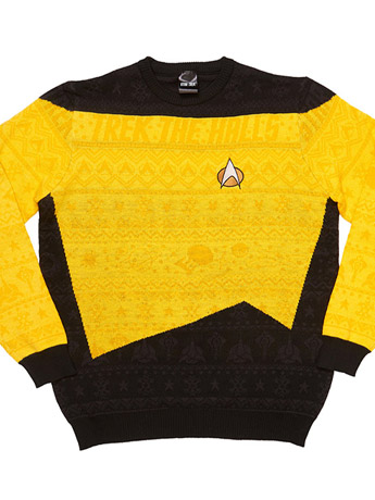 Star Trek: The Next Generation Christmas Jumper (Yellow) Gallery Image 2