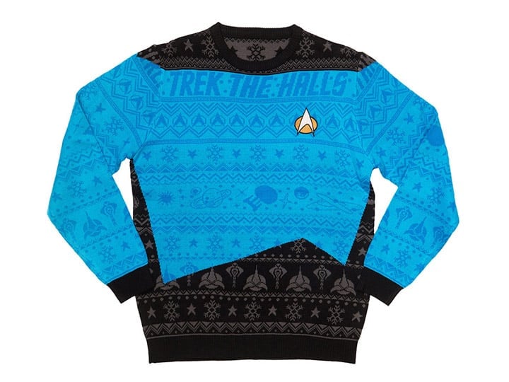 Star Trek: The Next Generation Christmas Jumper (Blue) Gallery Image 1