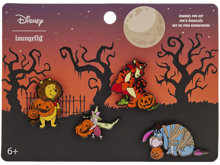 Winnie the Pooh Halloween 4-Piece Pin Set Gallery Image 1