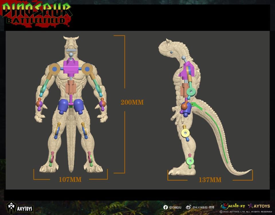 Dinosaur Battlefield Carnotaurus Warrior Recruit (Green) 1/12 Scale Figure Gallery Image 10