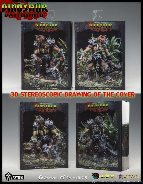 Dinosaur Battlefield Carnotaurus Warrior Recruit (Green) 1/12 Scale Figure Gallery Image 12
