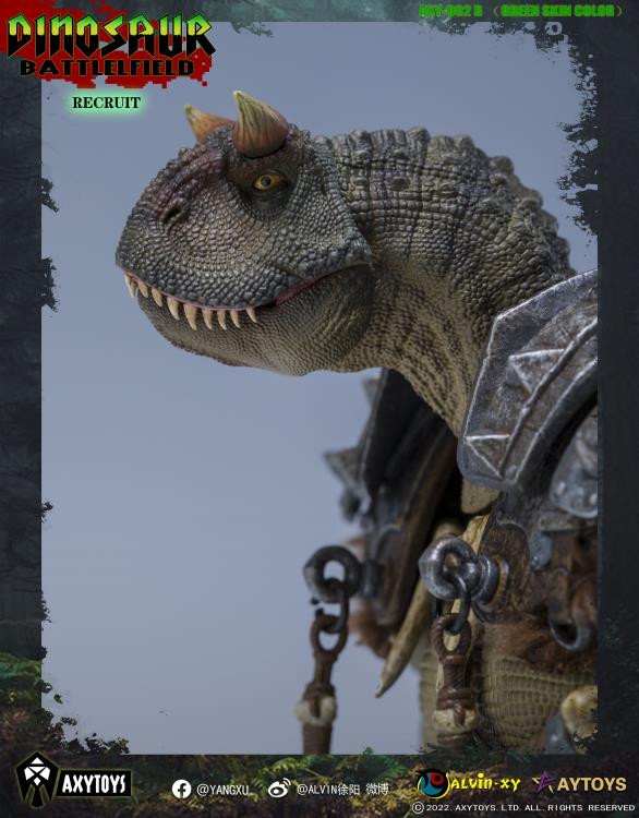 Dinosaur Battlefield Carnotaurus Warrior Recruit (Green) 1/12 Scale Figure Gallery Image 6