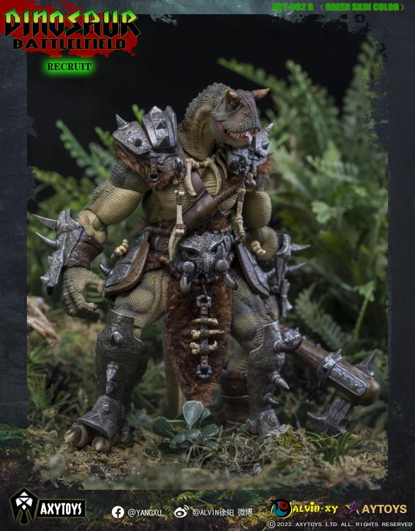 Dinosaur Battlefield Carnotaurus Warrior Recruit (Green) 1/12 Scale Figure Gallery Image 8