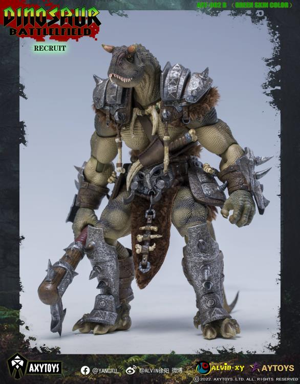 Dinosaur Battlefield Carnotaurus Warrior Recruit (Green) 1/12 Scale Figure Gallery Image 3