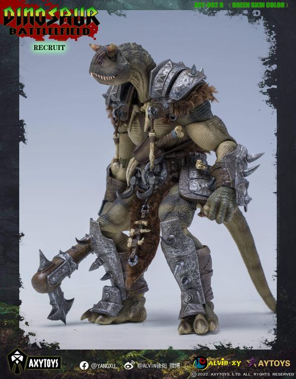 Dinosaur Battlefield Carnotaurus Warrior Recruit (Green) 1/12 Scale Figure Gallery Image 4