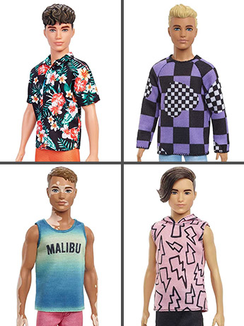 Barbie Fashionistas Ken Case of 4 Dolls Gallery Image 2