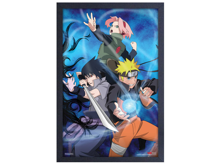 Naruto: Shippuden Group Fight Pose Framed Art Print Gallery Image 1