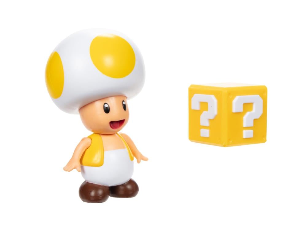 World of Nintendo Yellow Toad with Question Block 4-Inch Scale Figure Gallery Image 3