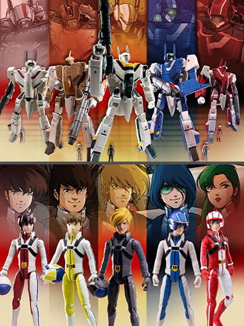 Robotech VF-1 Transformable Veritech Fighter and Pilot Figure Set of 5 Two-Packs Gallery Image 2