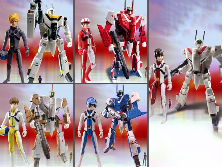 Robotech VF-1 Transformable Veritech Fighter and Pilot Figure Set of 5 Two-Packs Gallery Image 1