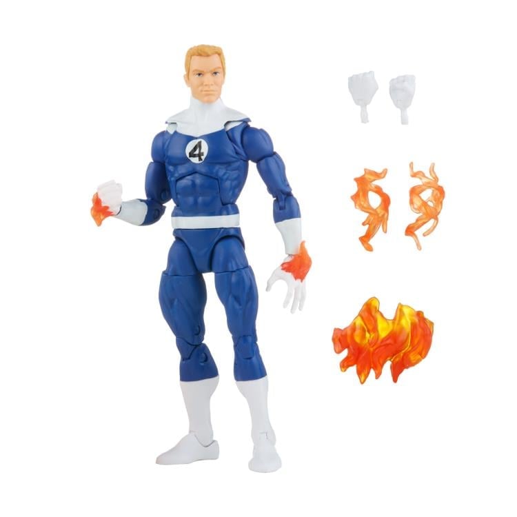 Fantastic Four Marvel Legends Retro Collection Human Torch Exclusive Action Figure Gallery Image 7