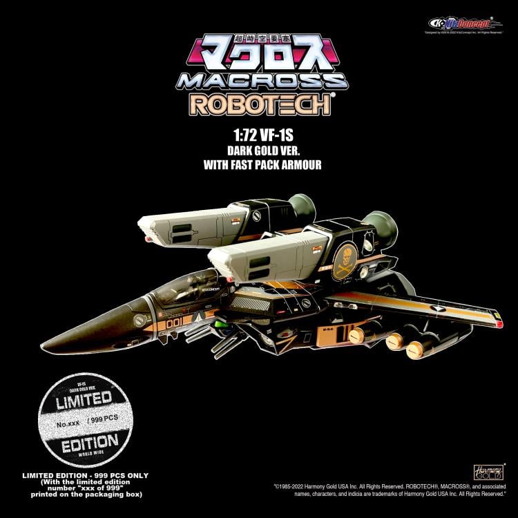 Macross VF-1S Valkyrie (Dark Gold Ver.) with Fast Pack Armor 1/72 Scale Limited Edition Figure Gallery Image 7