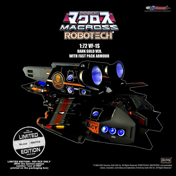Macross VF-1S Valkyrie (Dark Gold Ver.) with Fast Pack Armor 1/72 Scale Limited Edition Figure Gallery Image 6