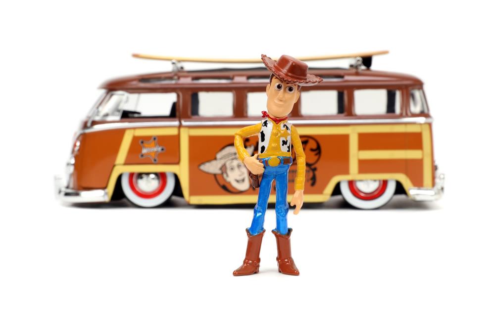 Disney Hollywood Rides Diecast Toy Story Woody 1/24 Scale Volkswagon Surf Bus Gallery Image 4