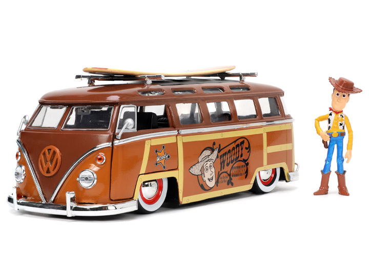 Disney Hollywood Rides Diecast Toy Story Woody 1/24 Scale Volkswagon Surf Bus Gallery Image 1