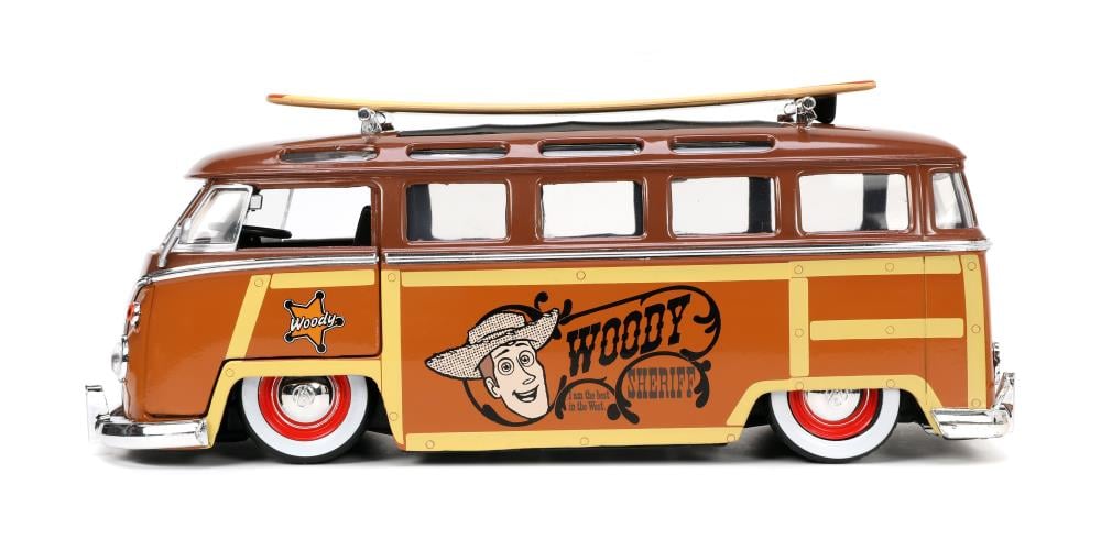Disney Hollywood Rides Diecast Toy Story Woody 1/24 Scale Volkswagon Surf Bus Gallery Image 8