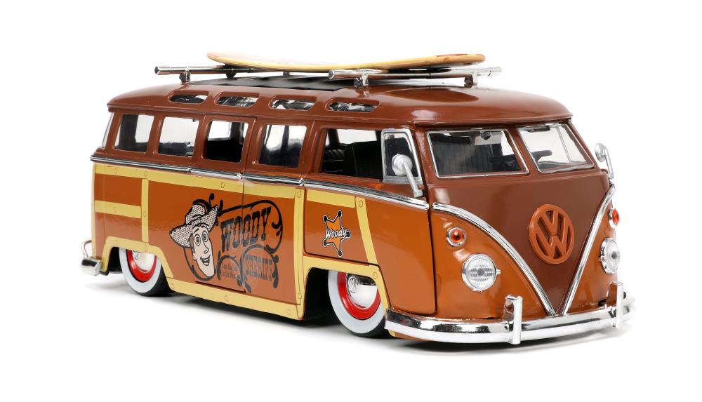 Disney Hollywood Rides Diecast Toy Story Woody 1/24 Scale Volkswagon Surf Bus Gallery Image 12