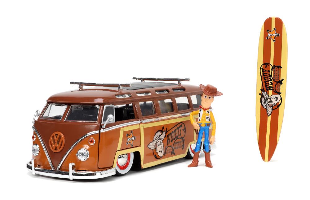 Disney Hollywood Rides Diecast Toy Story Woody 1/24 Scale Volkswagon Surf Bus Gallery Image 3