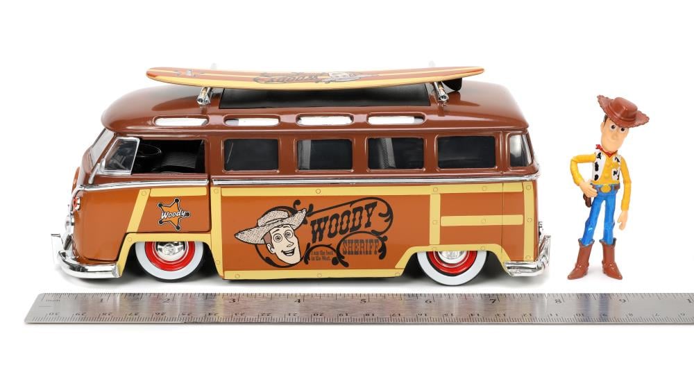 Disney Hollywood Rides Diecast Toy Story Woody 1/24 Scale Volkswagon Surf Bus Gallery Image 18