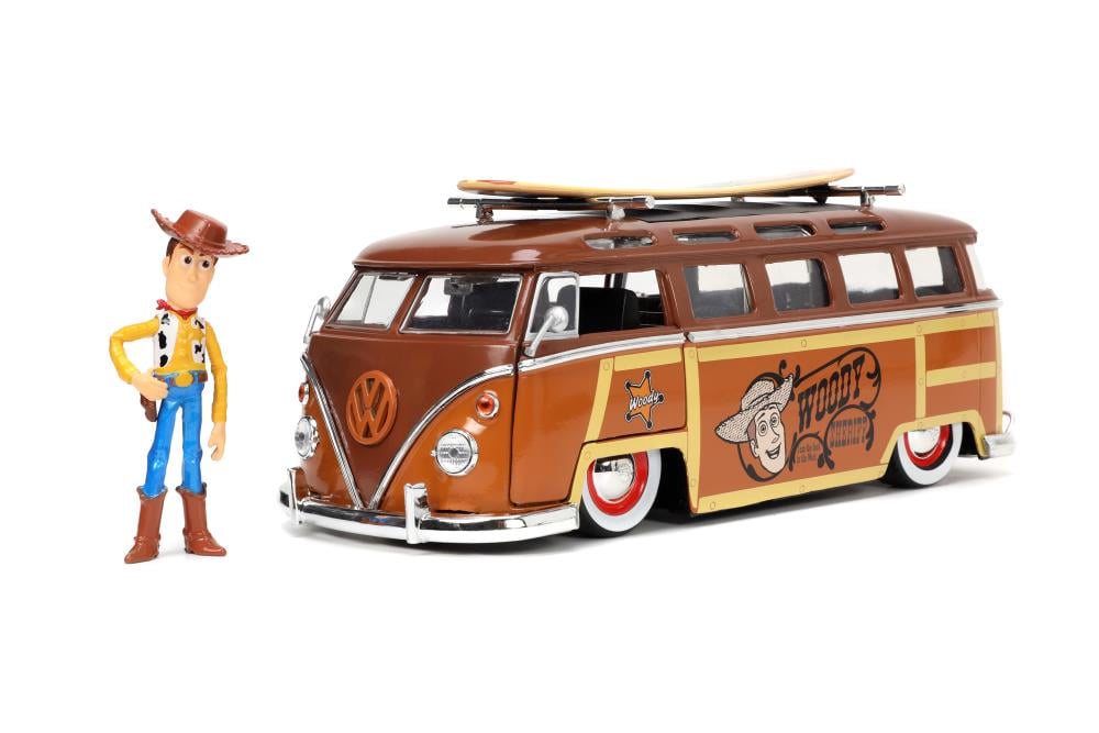 Disney Hollywood Rides Diecast Toy Story Woody 1/24 Scale Volkswagon Surf Bus Gallery Image 5