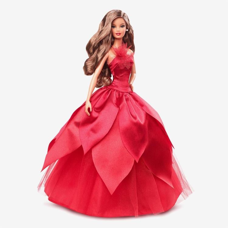 Barbie 2022 Holiday Barbie Doll (Wavy Brunette Hair) Gallery Image 4