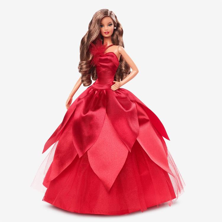 Barbie 2022 Holiday Barbie Doll (Wavy Brunette Hair) Gallery Image 3