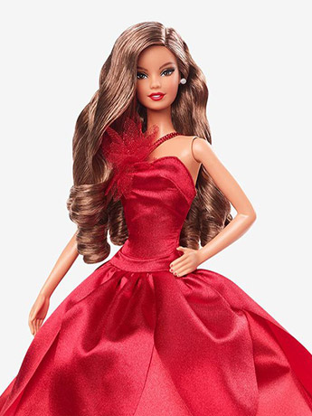 Barbie 2022 Holiday Barbie Doll (Wavy Brunette Hair) Gallery Image 2