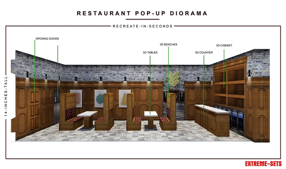 Restaurant 1/18 Scale Pop-Up Diorama Gallery Image 5