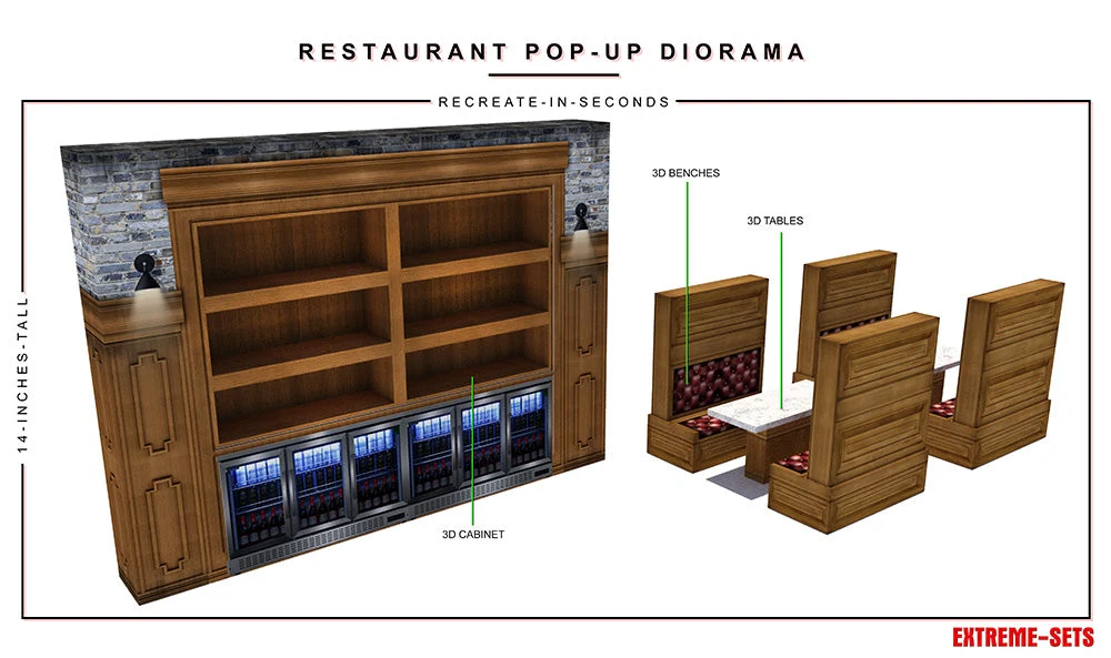 Restaurant 1/18 Scale Pop-Up Diorama Gallery Image 12
