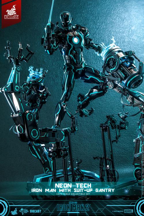 Iron Man 2 MMS672D50 Neon Tech Iron Man and Suit-Up Gantry 1/6th Scale Figure Set Gallery Image 5