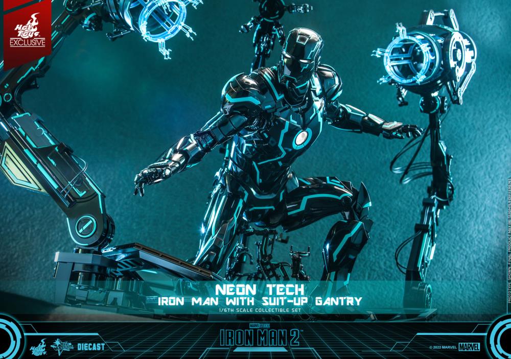 Iron Man 2 MMS672D50 Neon Tech Iron Man and Suit-Up Gantry 1/6th Scale Figure Set Gallery Image 13