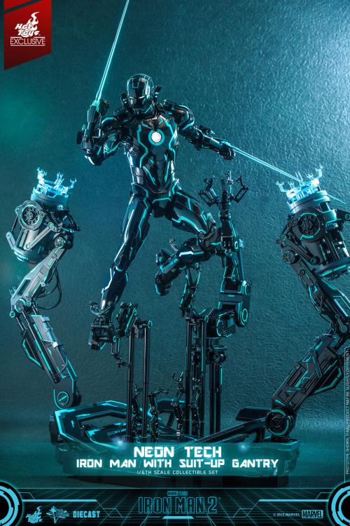 Iron Man 2 MMS672D50 Neon Tech Iron Man and Suit-Up Gantry 1/6th Scale Figure Set Gallery Image 6