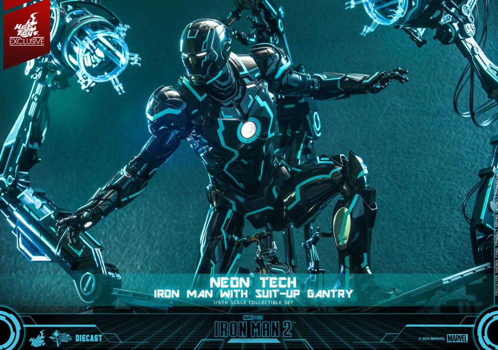 Iron Man 2 MMS672D50 Neon Tech Iron Man and Suit-Up Gantry 1/6th Scale Figure Set Gallery Image 12