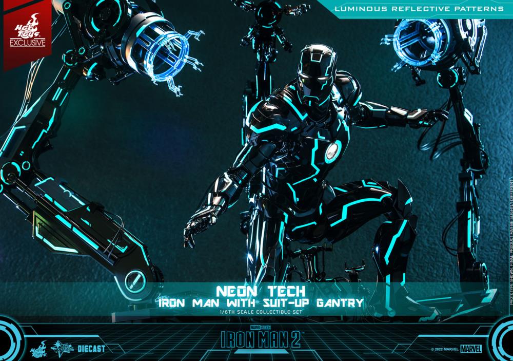 Iron Man 2 MMS672D50 Neon Tech Iron Man and Suit-Up Gantry 1/6th Scale Figure Set Gallery Image 9