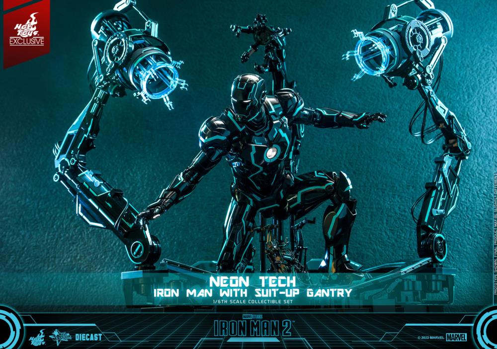 Iron Man 2 MMS672D50 Neon Tech Iron Man and Suit-Up Gantry 1/6th Scale Figure Set Gallery Image 11