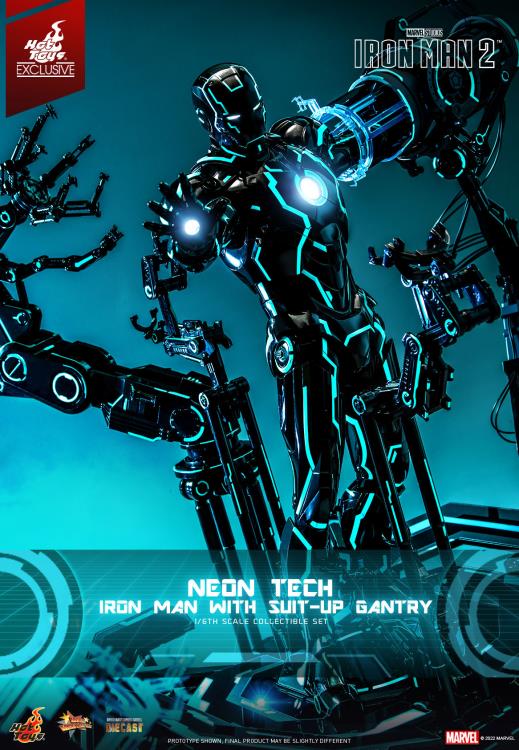 Iron Man 2 MMS672D50 Neon Tech Iron Man and Suit-Up Gantry 1/6th Scale Figure Set Gallery Image 3