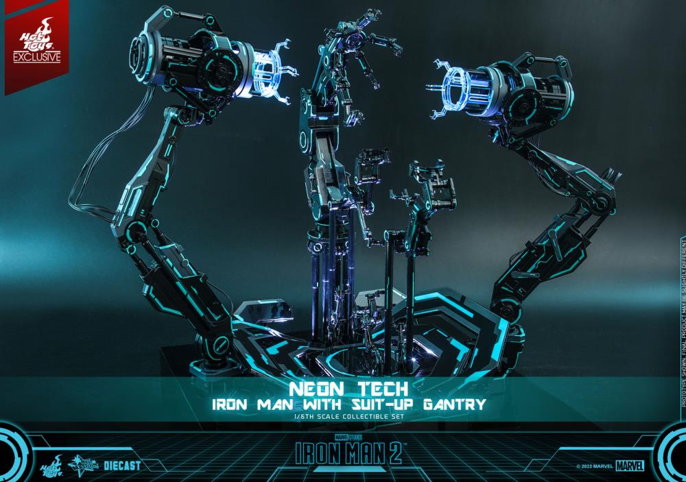 Iron Man 2 MMS672D50 Neon Tech Iron Man and Suit-Up Gantry 1/6th Scale Figure Set Gallery Image 17