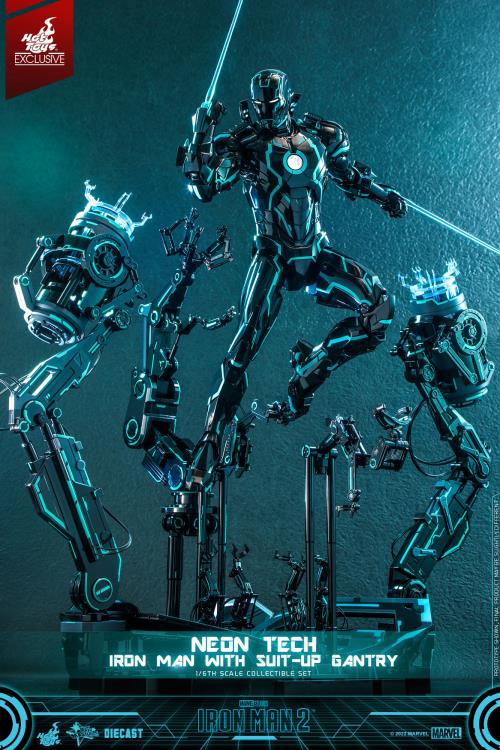 Iron Man 2 MMS672D50 Neon Tech Iron Man and Suit-Up Gantry 1/6th Scale Figure Set Gallery Image 4