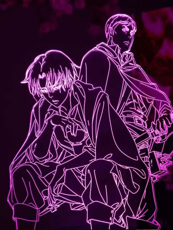 Attack on Titan Levi and Erwin Otaku Lamp Gallery Image 2