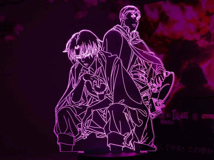 Attack on Titan Levi and Erwin Otaku Lamp Gallery Image 1