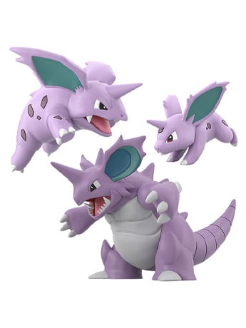 Pokemon Scale World Kanto Region Nidoran, Nidorino & Nidoking Set of 3 Figures Gallery Image 2