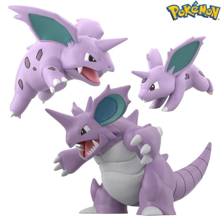 Pokemon Scale World Kanto Region Nidoran, Nidorino & Nidoking Set of 3 Figures Gallery Image 9